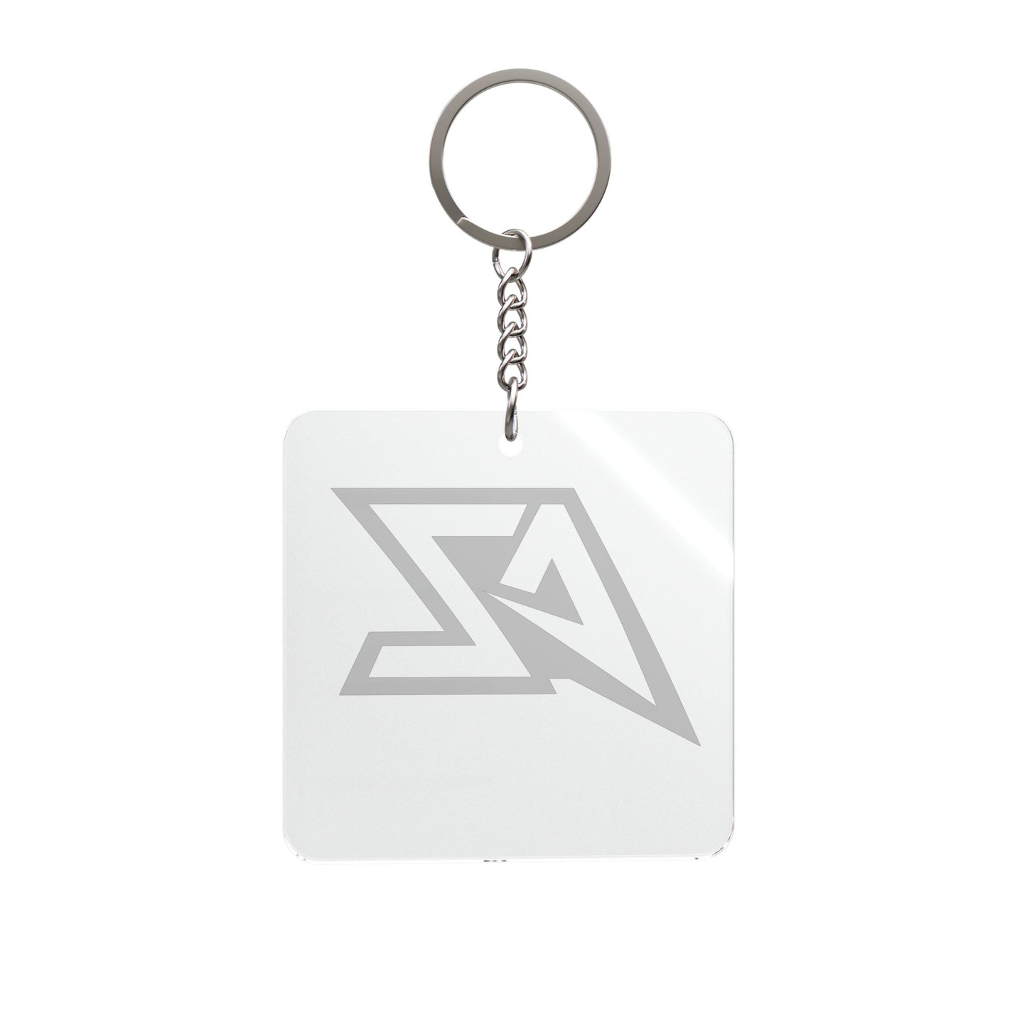 Square Keychain with Monogram AZ Logo — Modern Geometric Keyring