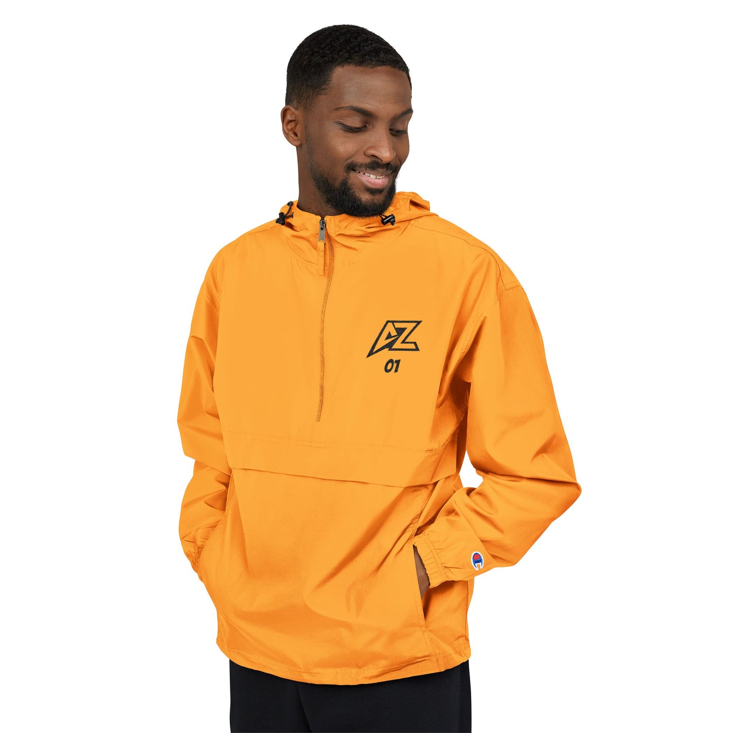 Champion Packable Anorak Jacket with AZ 01 Logo – Lightweight Hooded Windbreaker