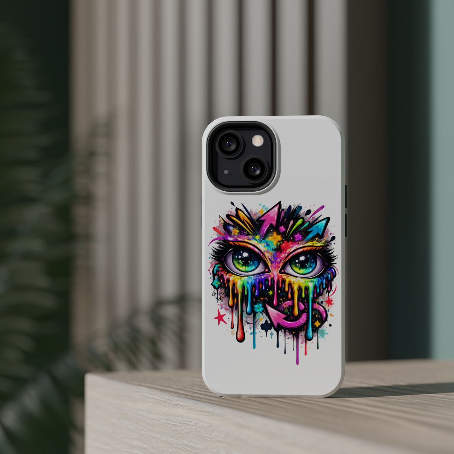 Magnetic Impact-Resistant Case — Colorful Dripping Owl Phone Cover