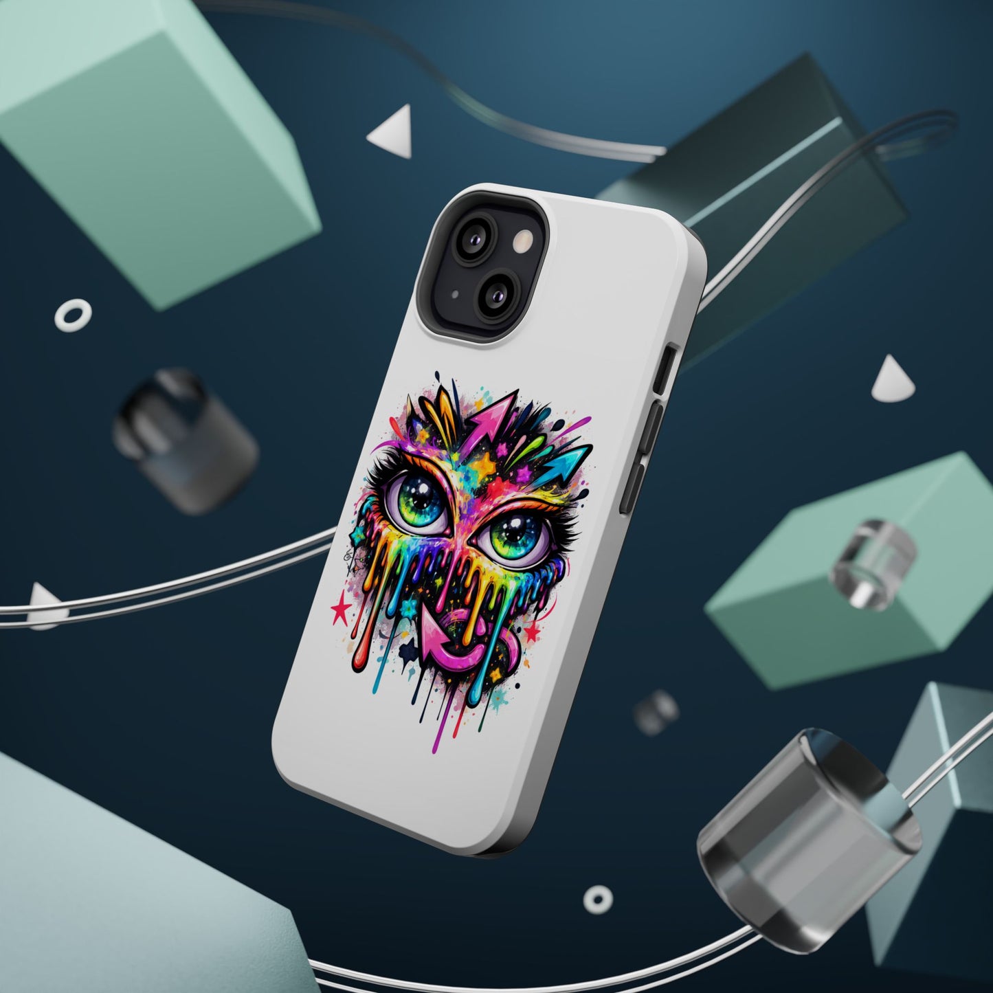 Magnetic Impact-Resistant Case — Colorful Dripping Owl Phone Cover