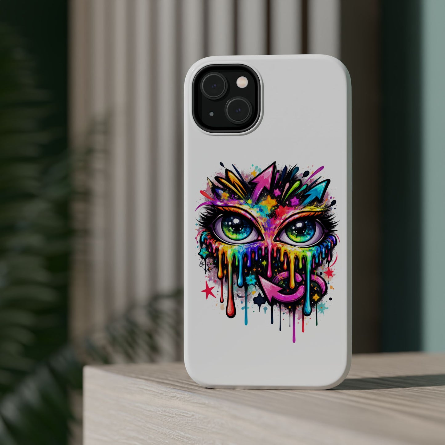 Magnetic Impact-Resistant Case — Colorful Dripping Owl Phone Cover
