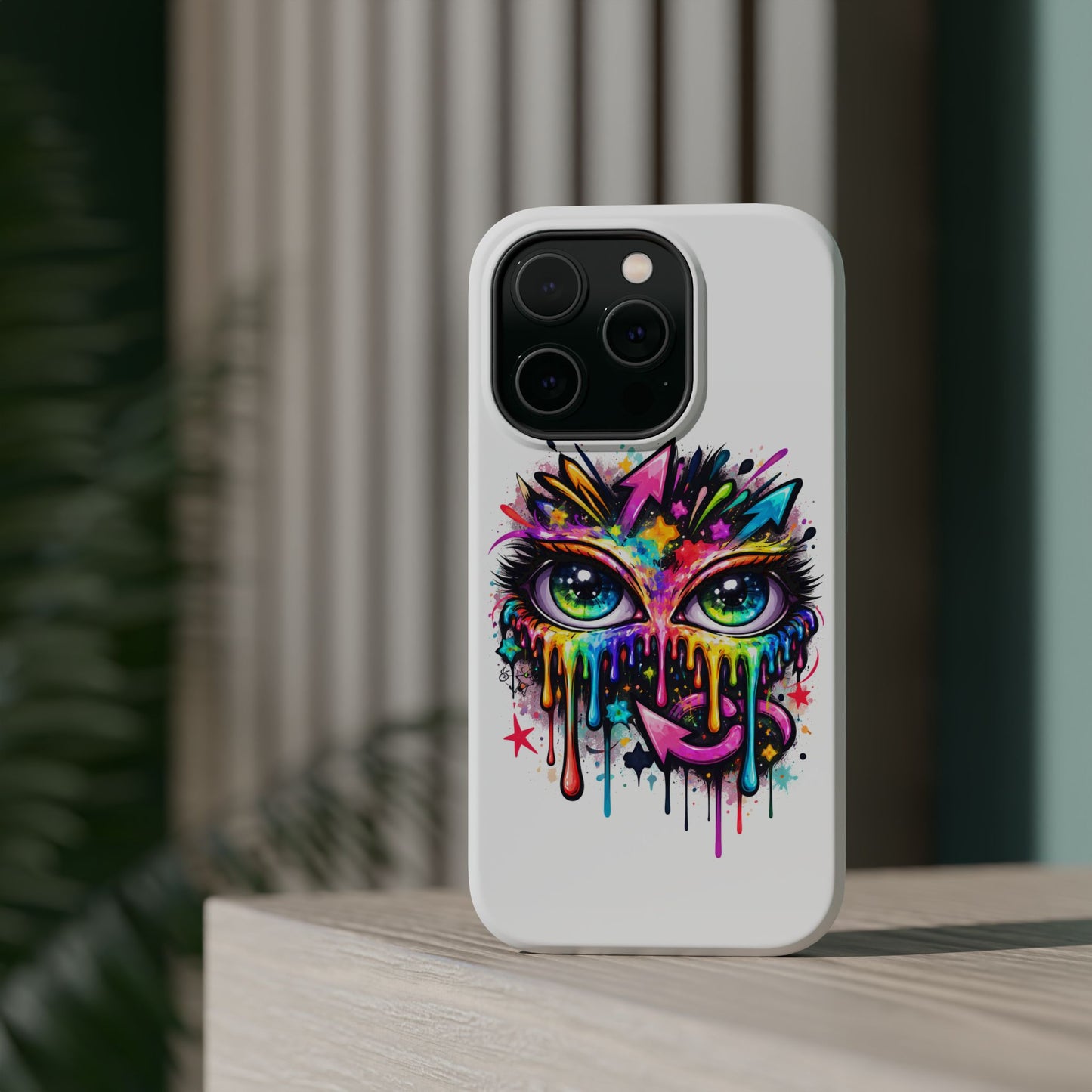 Magnetic Impact-Resistant Case — Colorful Dripping Owl Phone Cover