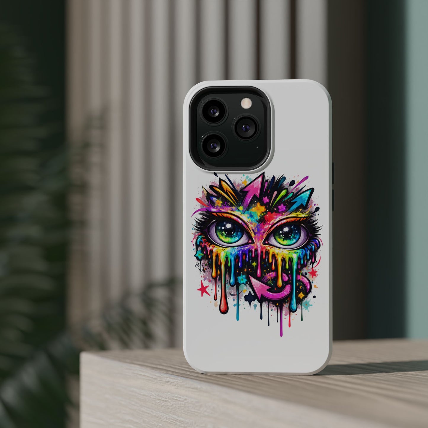 Magnetic Impact-Resistant Case — Colorful Dripping Owl Phone Cover