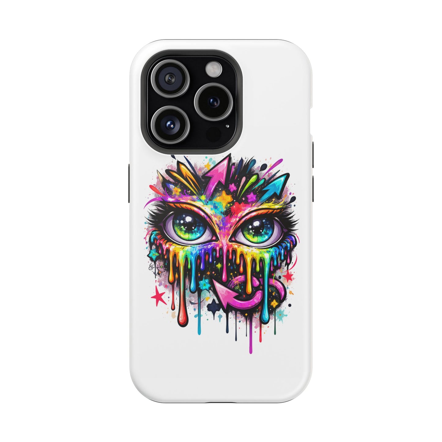 Magnetic Impact-Resistant Case — Colorful Dripping Owl Phone Cover
