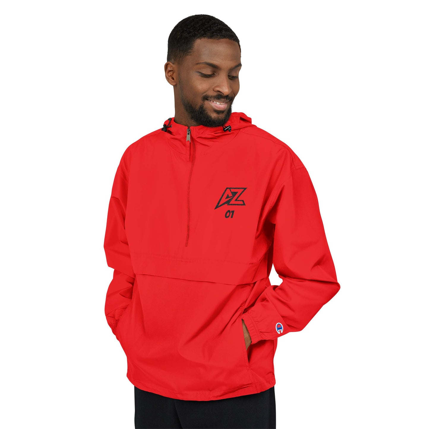 Champion Packable Anorak Jacket with AZ 01 Logo – Lightweight Hooded Windbreaker
