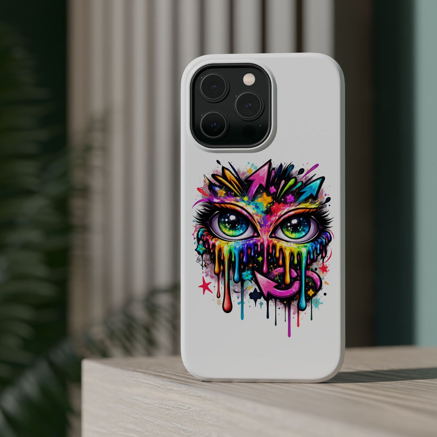 Magnetic Impact-Resistant Case — Colorful Dripping Owl Phone Cover