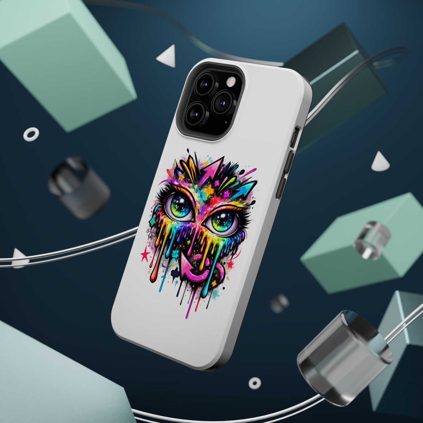 Magnetic Impact-Resistant Case — Colorful Dripping Owl Phone Cover