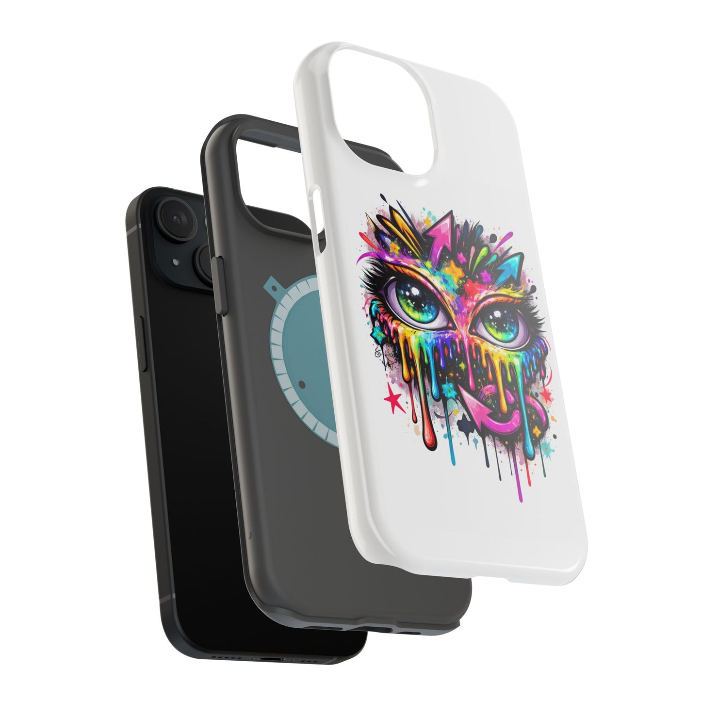 Magnetic Impact-Resistant Case — Colorful Dripping Owl Phone Cover