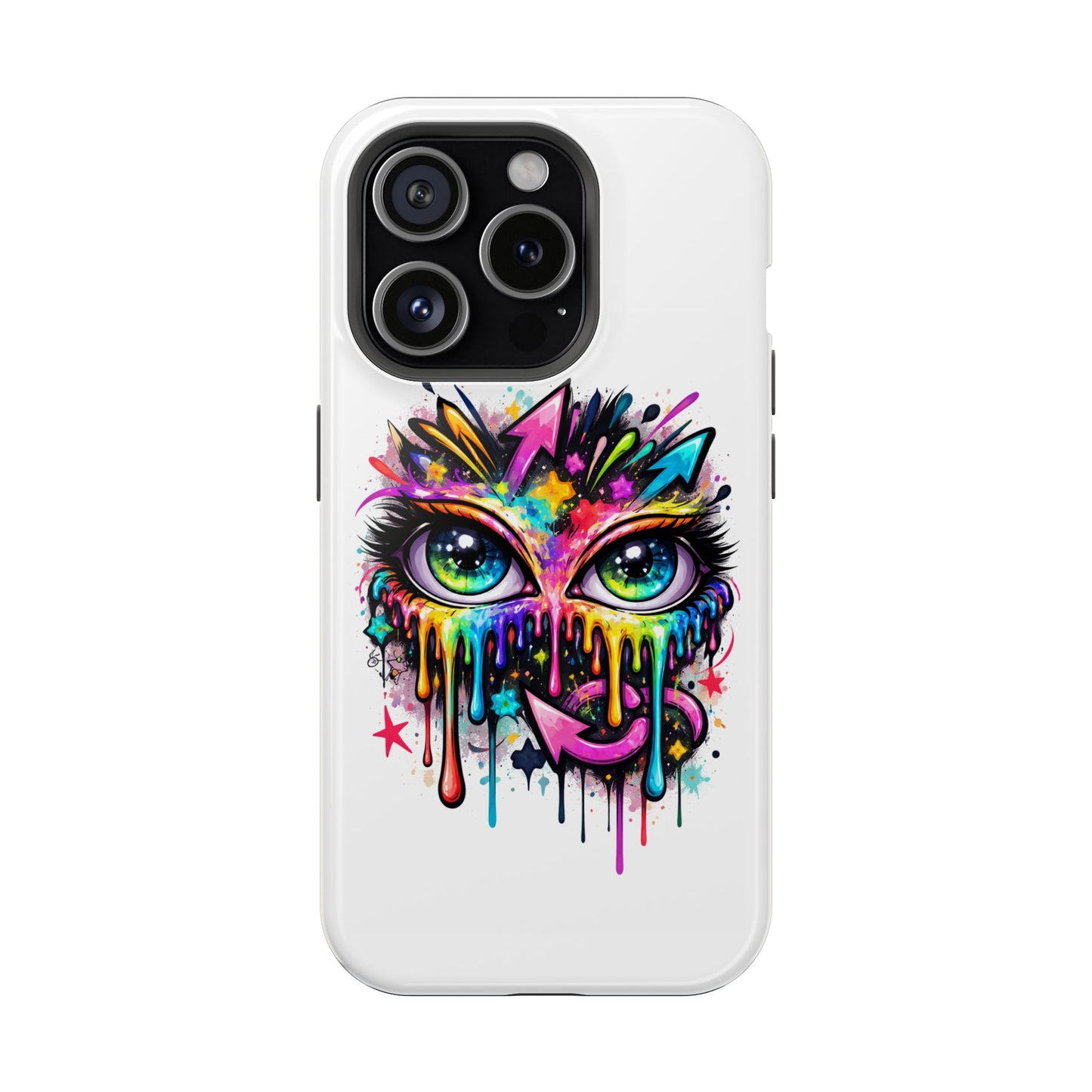 Magnetic Impact-Resistant Case — Colorful Dripping Owl Phone Cover