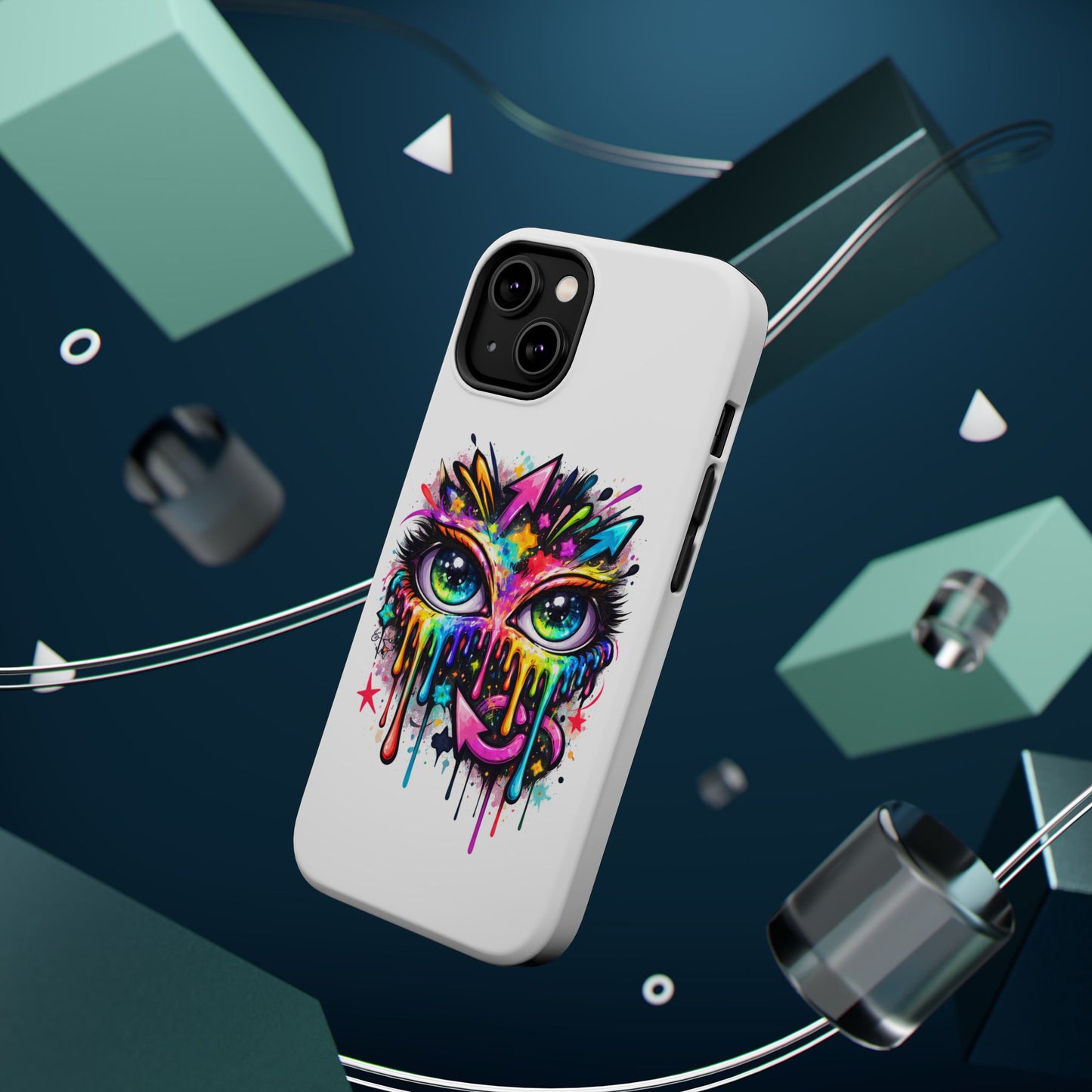 Magnetic Impact-Resistant Case — Colorful Dripping Owl Phone Cover