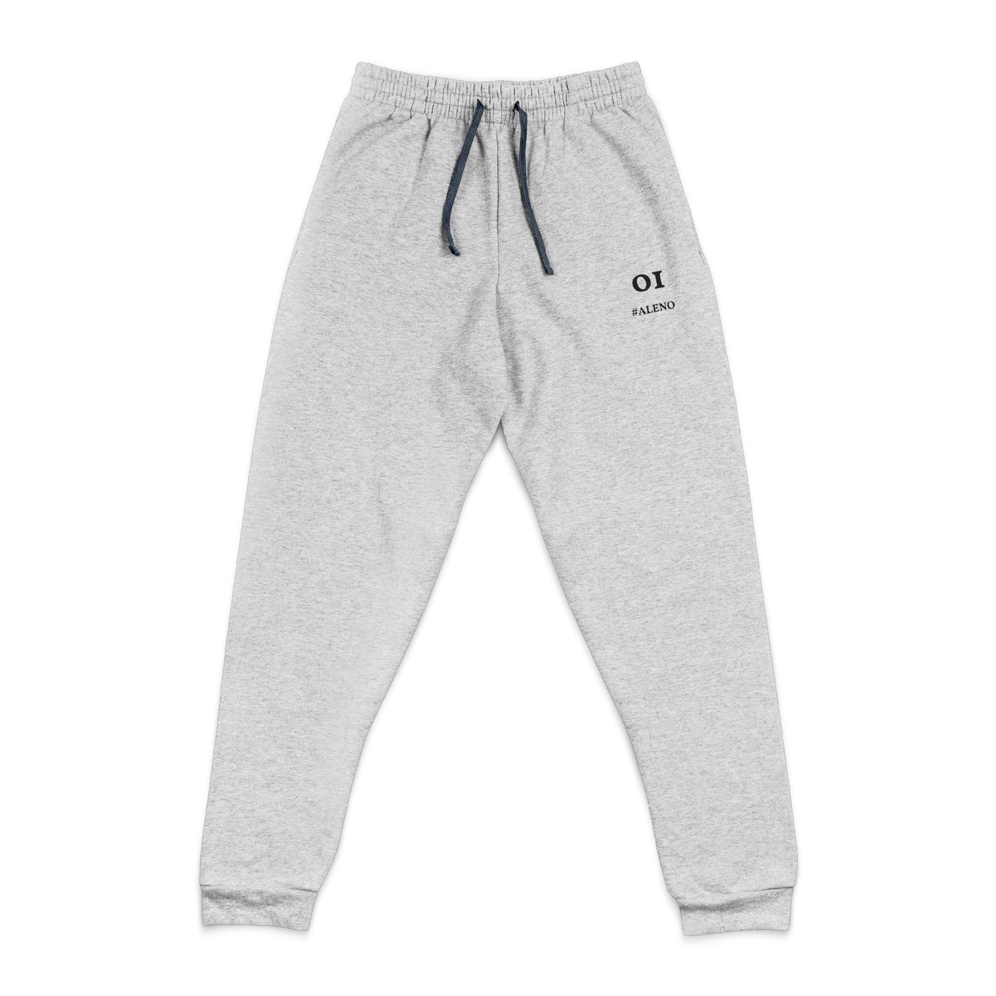 AZ Embroidered Joggers – Grey “01 @ALENO” Edition