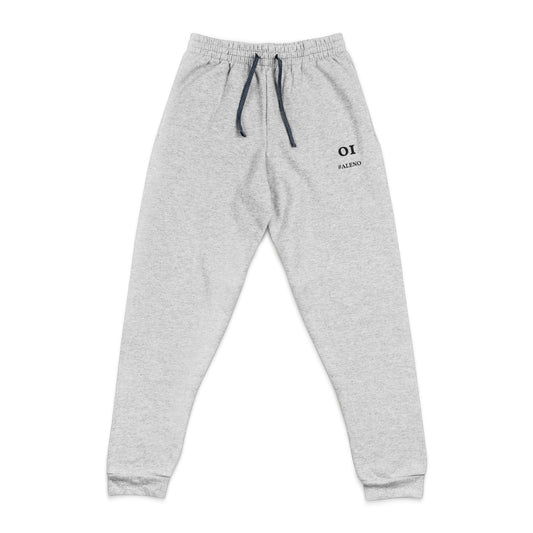 AZ Embroidered Joggers – Grey “01 @ALENO” Edition