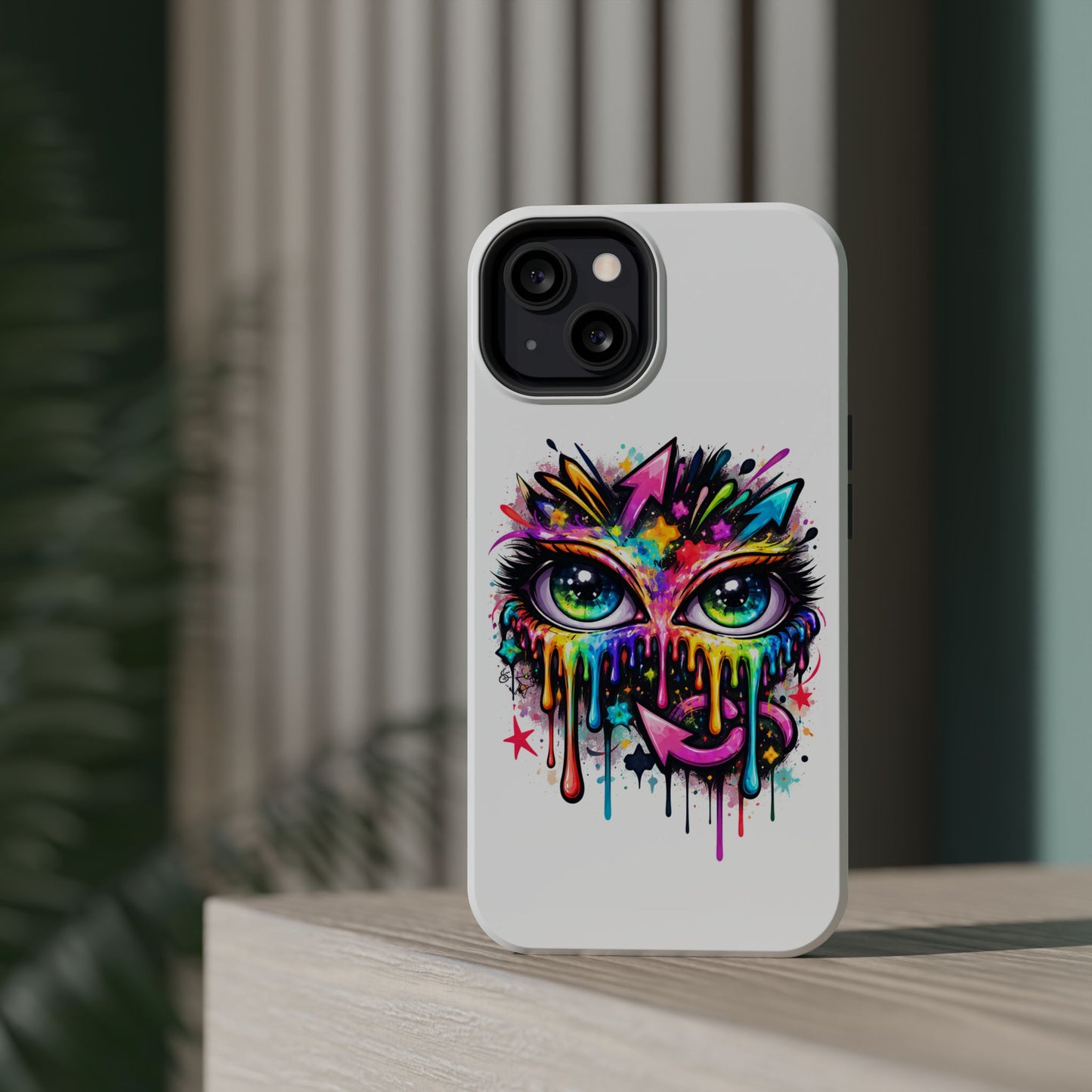 Magnetic Impact-Resistant Case — Colorful Dripping Owl Phone Cover