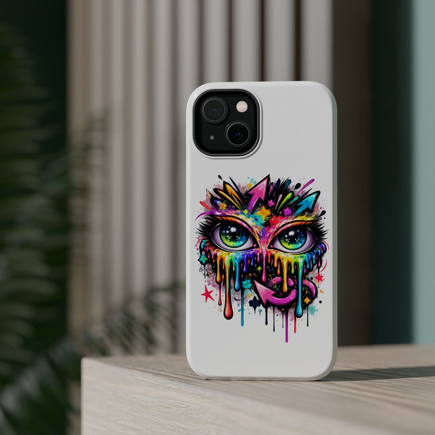 Magnetic Impact-Resistant Case — Colorful Dripping Owl Phone Cover