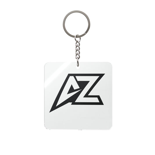 Square Keychain with Monogram AZ Logo — Modern Geometric Keyring