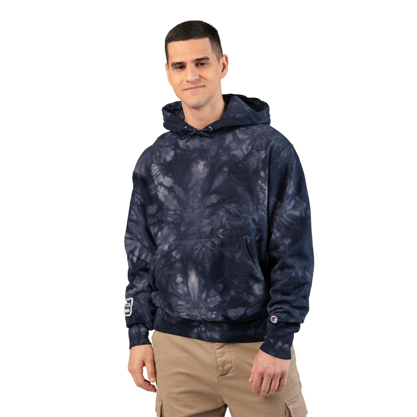 Champion Tie-Dye Hoodie with AZ Embroidery – Dark Swirl Edition
