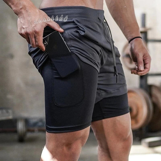 Men’s 2-in-1 Performance Training Shorts – Quick-Dry Athletic Fit