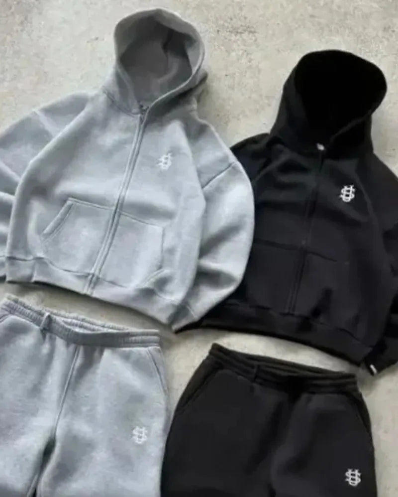 Men’s Quilted Winter Jacket with Hood – Relaxed Fit Streetwear Style