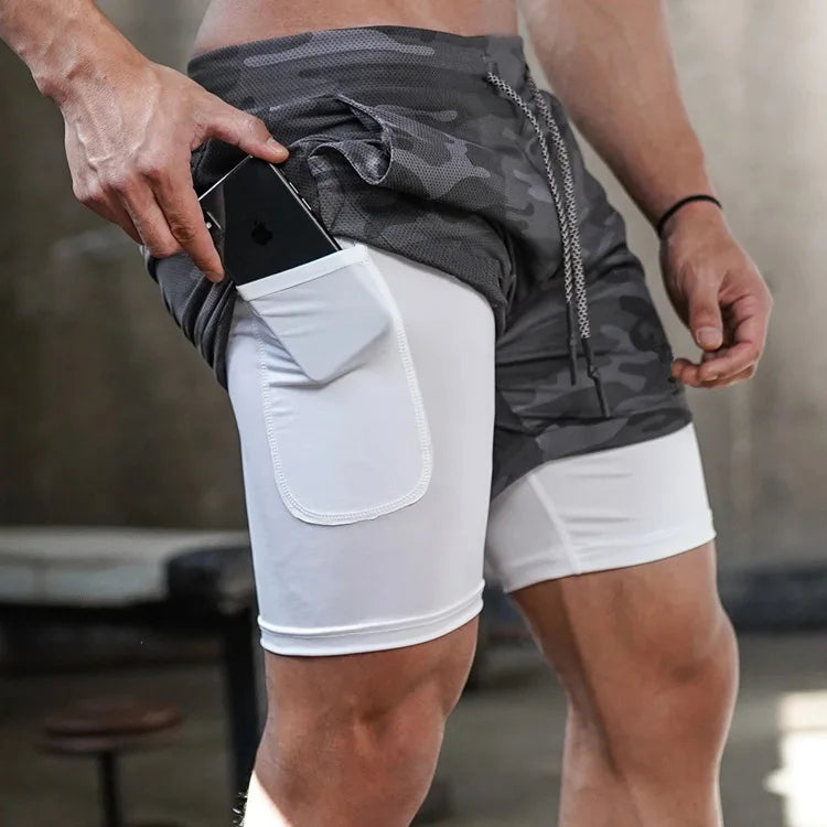 Men’s 2-in-1 Performance Training Shorts – Quick-Dry Athletic Fit